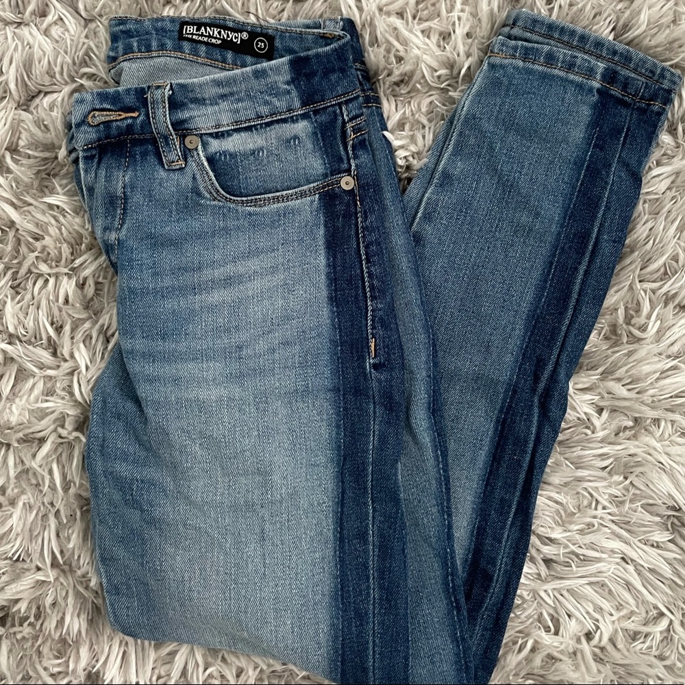 BLANKNYC Reade Crop Two-Tone Skinny Jeans